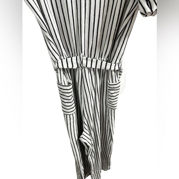 BCBG GIRLS Girls' Cotton Knit Striped Jumpsuit black and white  nwt extra large - Picture 5 of 10